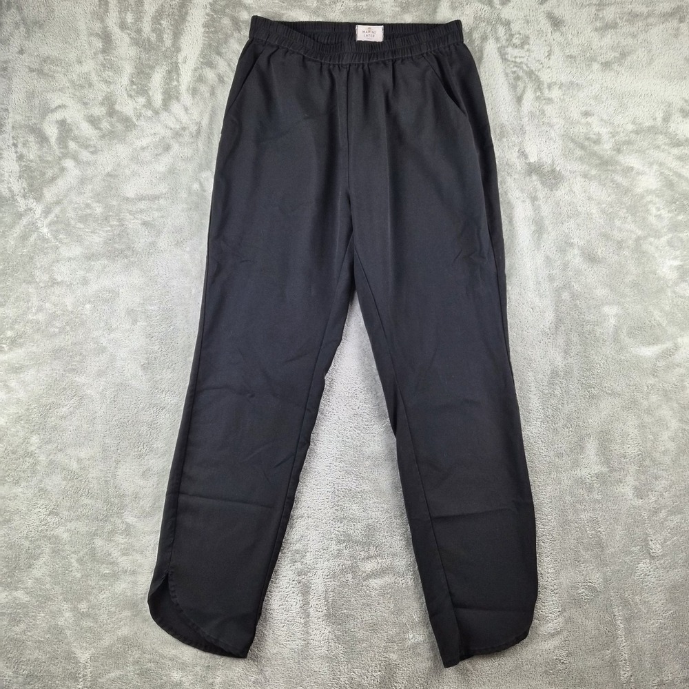 Marine Layer Pants Womens Small 26x26 Black Elastic Waist Straight Lightweight